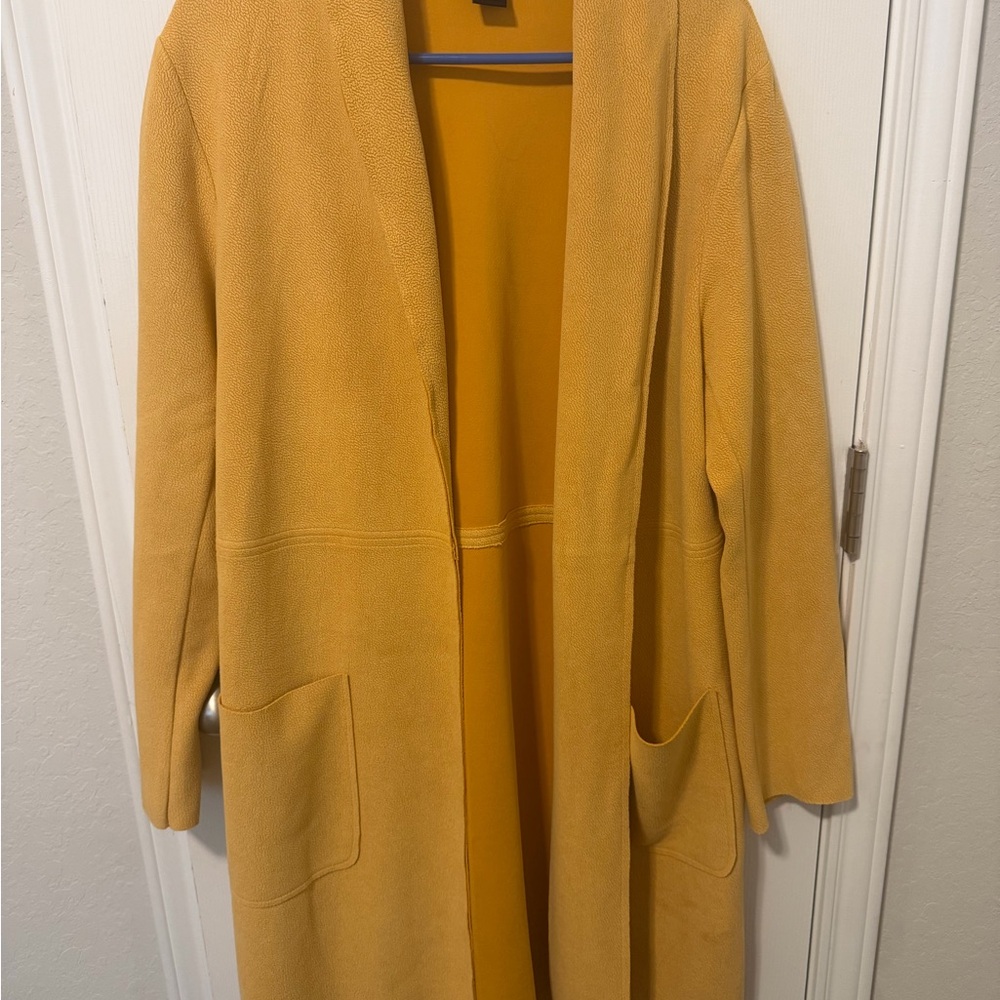 Stylish Yellow Open Front Coat